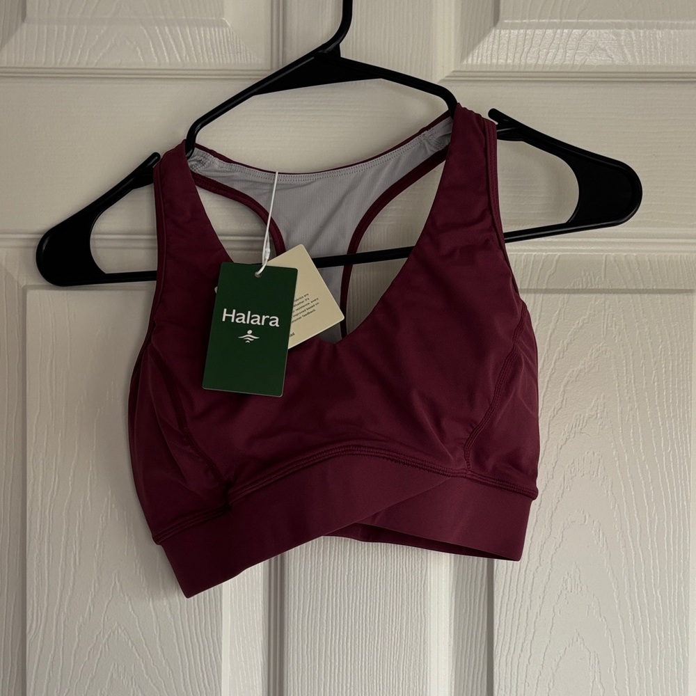 NWT HALARA ultrasculpt Women's Deep Red / purple Sports Bra